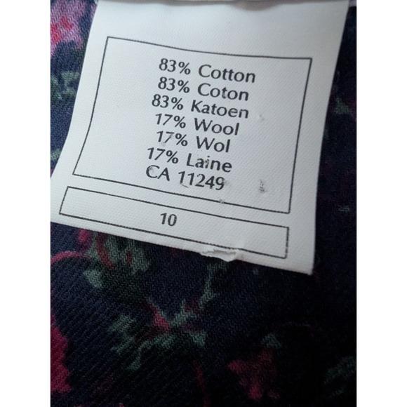 Vtg Laura‎ Ashley Navy Long Sleeve Maxi Dress Women's Sz 10 Cottagecore Prairie - Picture 7 of 11